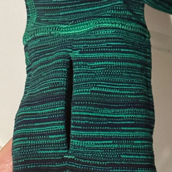 Lululemon Precision Green Cyber Jungle Blue Front Zip Jacket Size 8 - Picture 3 of 6